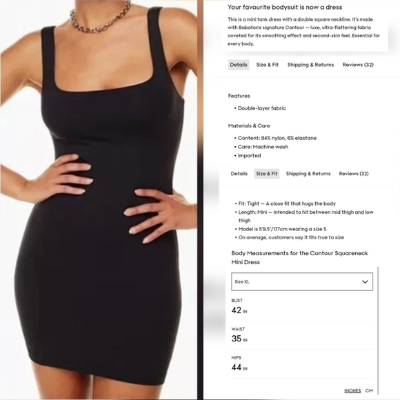 🇨🇦 Aritzia Babaton Sleeveless Square Neck Contour Mini Dress - Picture 15 of 16